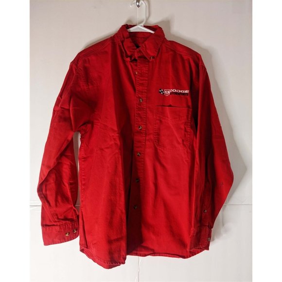 RED DODGE RAM MOTORSPORTS BUTTON DOWN SHIRT MEDIUM BLUE GENERATION - Picture 1 of 2